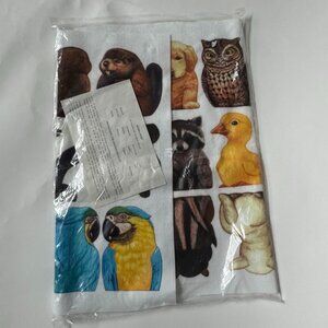 12 Vintage Felt Hand Puppet Mitts Un-Cut Fabric Story Time Animals Zoo Farm